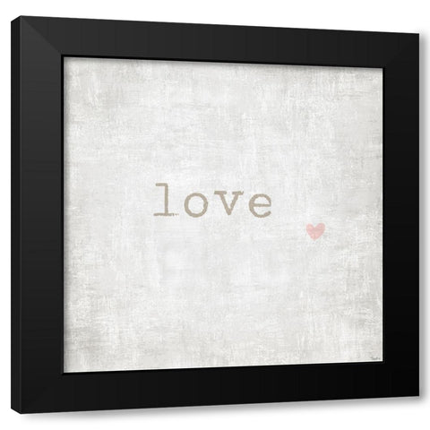 Love Heart Black Modern Wood Framed Art Print by Louise, Gigi
