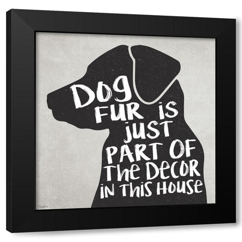 Dog Fur Black Modern Wood Framed Art Print by Louise, Gigi