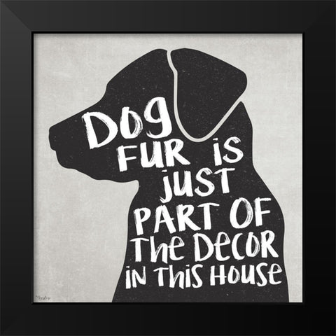 Dog Fur Black Modern Wood Framed Art Print by Louise, Gigi