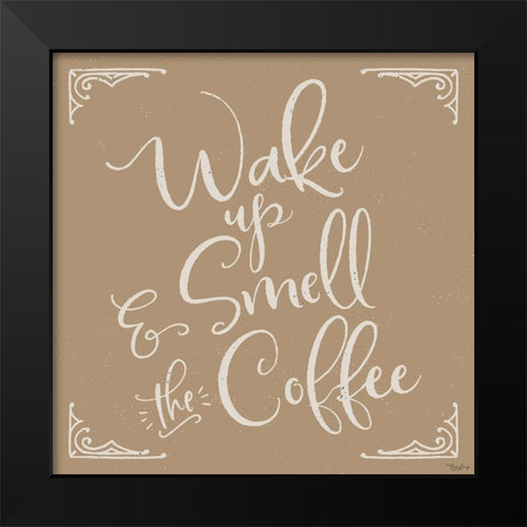 Smell The Coffee Black Modern Wood Framed Art Print by Louise, Gigi