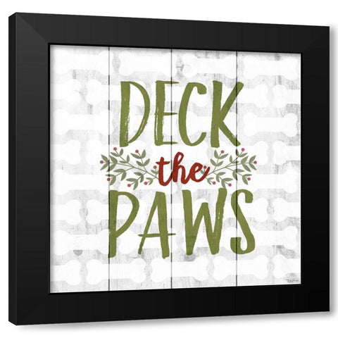 Deck Paws Black Modern Wood Framed Art Print by Louise, Gigi