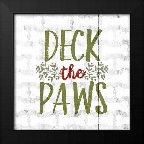 Deck Paws Black Modern Wood Framed Art Print by Louise, Gigi