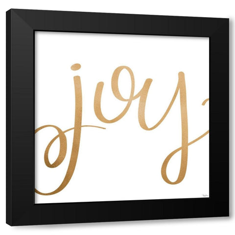 Joy Gold Black Modern Wood Framed Art Print by Louise, Gigi