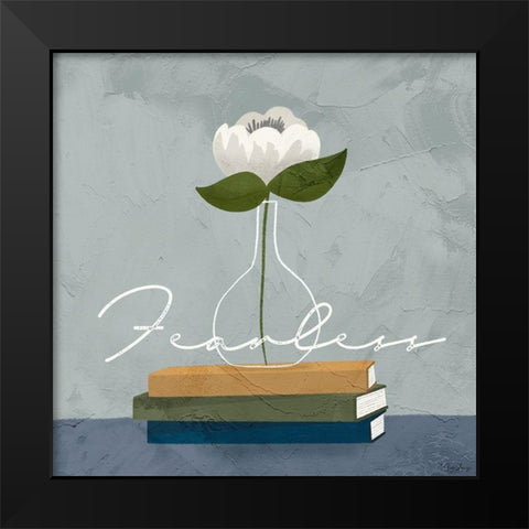 Flower Fearless Black Modern Wood Framed Art Print by Louise, Gigi