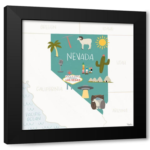Nevada Icons Black Modern Wood Framed Art Print by Louise, Gigi