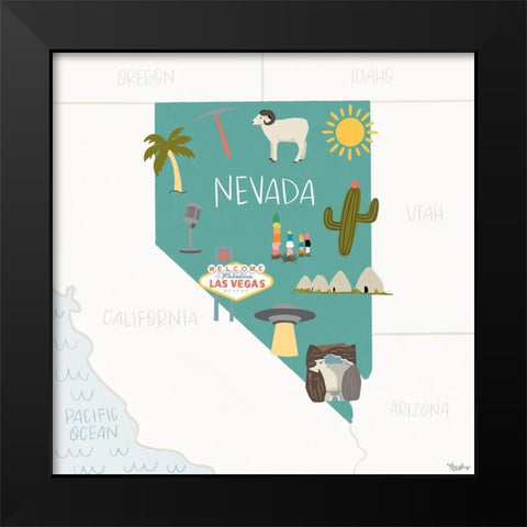 Nevada Icons Black Modern Wood Framed Art Print by Louise, Gigi