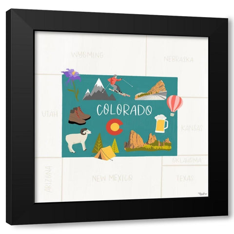 Colorado Icons Black Modern Wood Framed Art Print by Louise, Gigi
