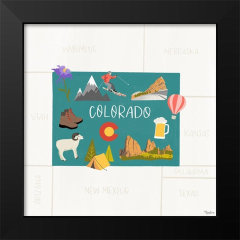 Colorado Icons Black Modern Wood Framed Art Print by Louise, Gigi