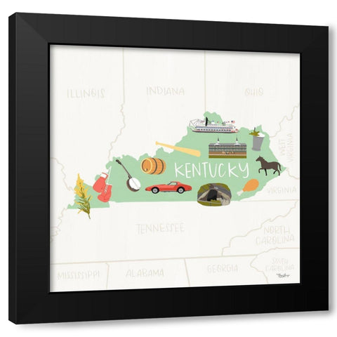 Kentucky Black Modern Wood Framed Art Print with Double Matting by Louise, Gigi