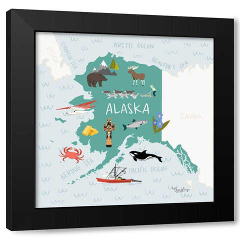 Alaska Black Modern Wood Framed Art Print with Double Matting by Louise, Gigi