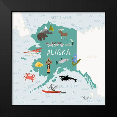 Alaska Black Modern Wood Framed Art Print by Louise, Gigi