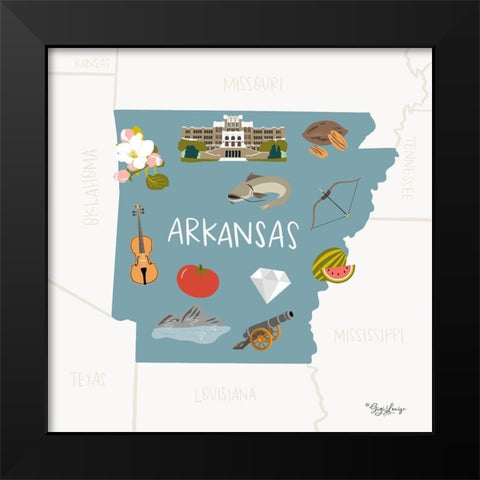 Arkansas Black Modern Wood Framed Art Print by Louise, Gigi