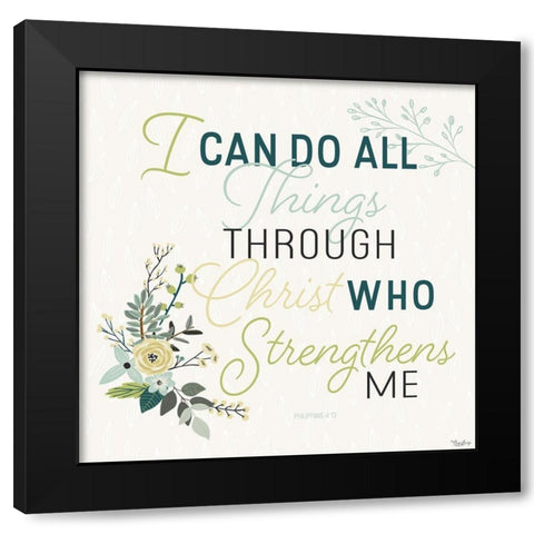 She Strength Black Modern Wood Framed Art Print by Louise, Gigi