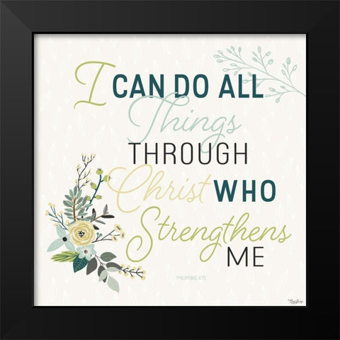 She Strength Black Modern Wood Framed Art Print by Louise, Gigi