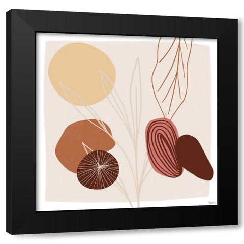 Earthen Abstract Black Modern Wood Framed Art Print by Louise, Gigi