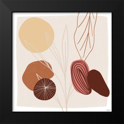 Earthen Abstract Black Modern Wood Framed Art Print by Louise, Gigi