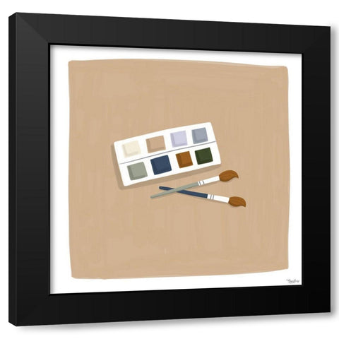 Paint Black Modern Wood Framed Art Print by Louise, Gigi