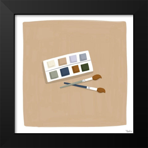 Paint Black Modern Wood Framed Art Print by Louise, Gigi