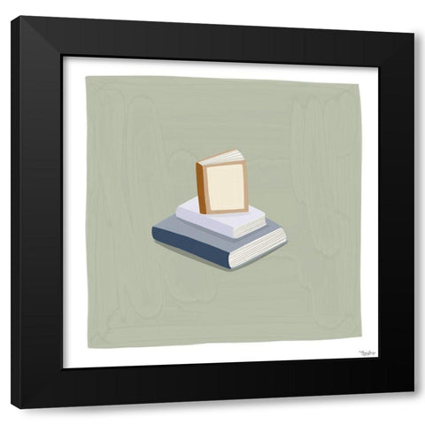 Books Black Modern Wood Framed Art Print with Double Matting by Louise, Gigi