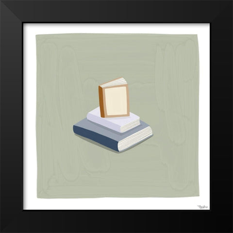 Books Black Modern Wood Framed Art Print by Louise, Gigi
