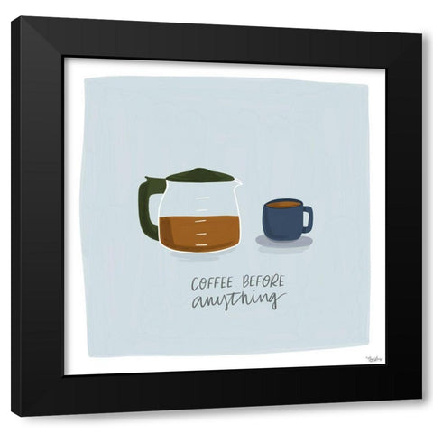 Coffee Black Modern Wood Framed Art Print by Louise, Gigi