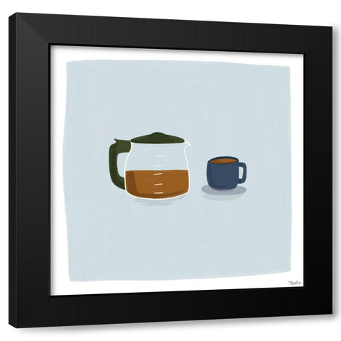 Coffee Black Modern Wood Framed Art Print by Louise, Gigi