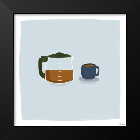 Coffee Black Modern Wood Framed Art Print by Louise, Gigi