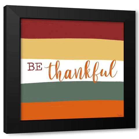 Be Thankful Black Modern Wood Framed Art Print with Double Matting by Louise, Gigi