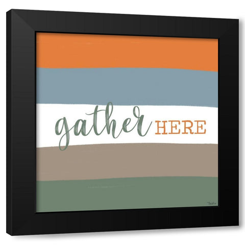 Gather Here Black Modern Wood Framed Art Print with Double Matting by Louise, Gigi