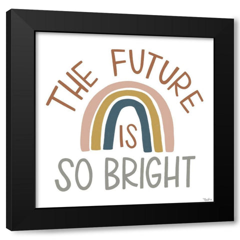 Future Bright Fall Black Modern Wood Framed Art Print by Louise, Gigi