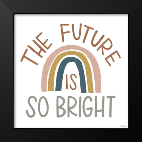 Future Bright Fall Black Modern Wood Framed Art Print by Louise, Gigi