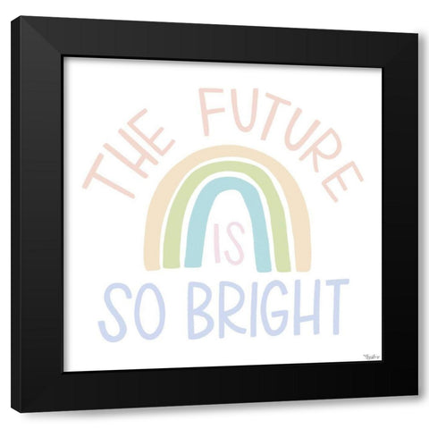 Future Pastel Black Modern Wood Framed Art Print by Louise, Gigi