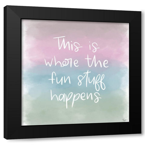 Fun Stuff Watercolor Black Modern Wood Framed Art Print by Louise, Gigi