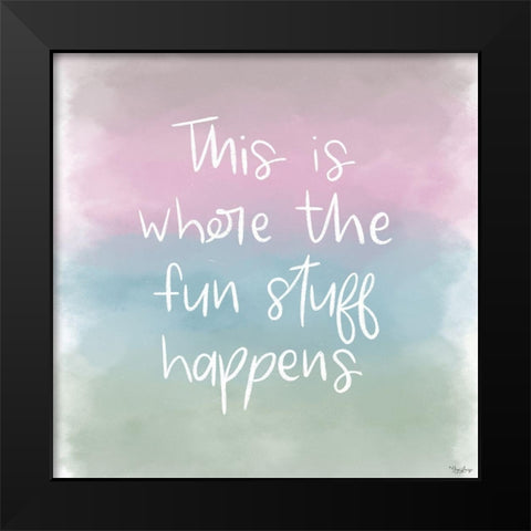 Fun Stuff Watercolor Black Modern Wood Framed Art Print by Louise, Gigi