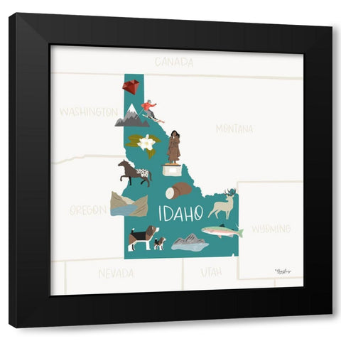 Idaho Black Modern Wood Framed Art Print by Louise, Gigi