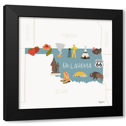 Oklahoma Black Modern Wood Framed Art Print by Louise, Gigi