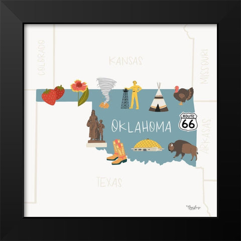 Oklahoma Black Modern Wood Framed Art Print by Louise, Gigi