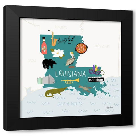 Louisiana Black Modern Wood Framed Art Print with Double Matting by Louise, Gigi