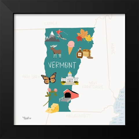 Vermont Black Modern Wood Framed Art Print by Louise, Gigi