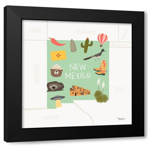 New Mexico Black Modern Wood Framed Art Print by Louise, Gigi