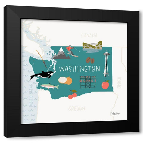 Washington Black Modern Wood Framed Art Print with Double Matting by Louise, Gigi