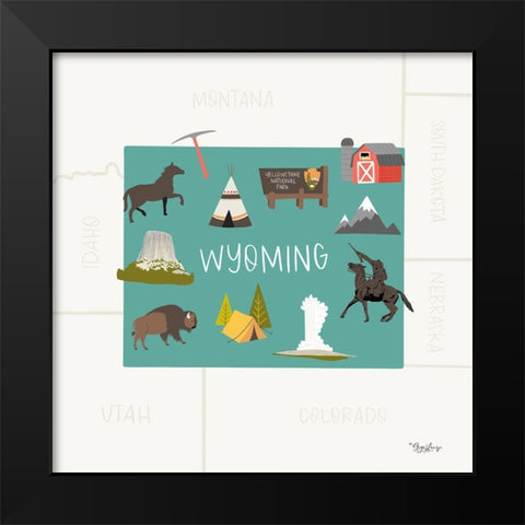 Wyoming Black Modern Wood Framed Art Print by Louise, Gigi