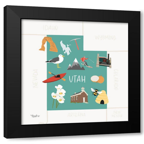 Utah Black Modern Wood Framed Art Print with Double Matting by Louise, Gigi