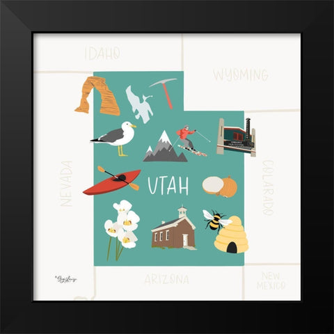 Utah Black Modern Wood Framed Art Print by Louise, Gigi
