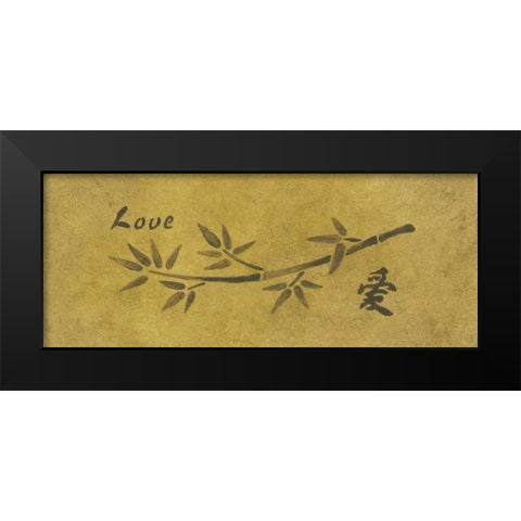 Love Bamboo Black Modern Wood Framed Art Print by Emery, Kristin