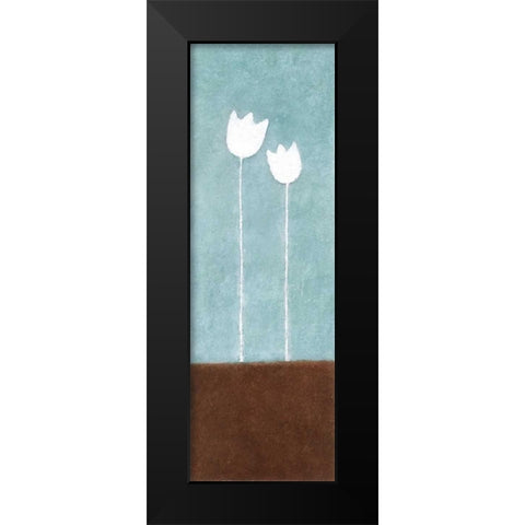 2 Tulips Black Modern Wood Framed Art Print by Emery, Kristin