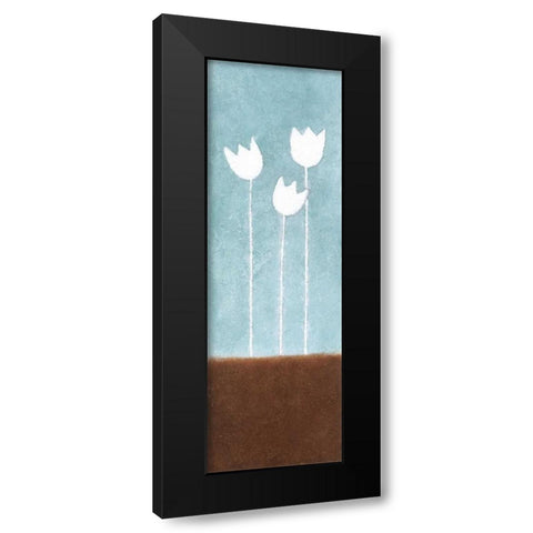 3 Tulips Black Modern Wood Framed Art Print with Double Matting by Emery, Kristin