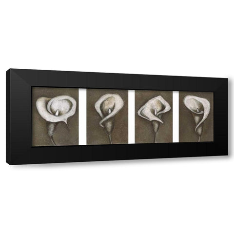 Flower Set Black Modern Wood Framed Art Print by Emery, Kristin