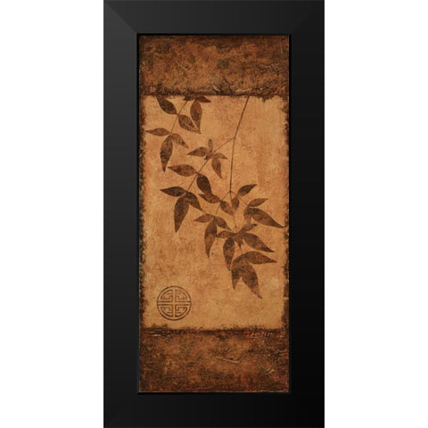 Vertical Leaves I Black Modern Wood Framed Art Print by Emery, Kristin