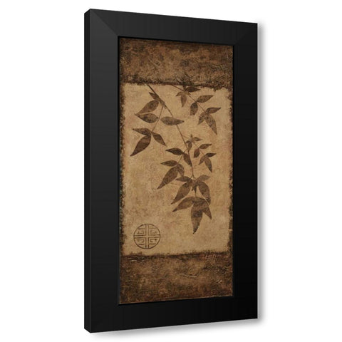 Leaves Choc Brown Black Modern Wood Framed Art Print with Double Matting by Emery, Kristin